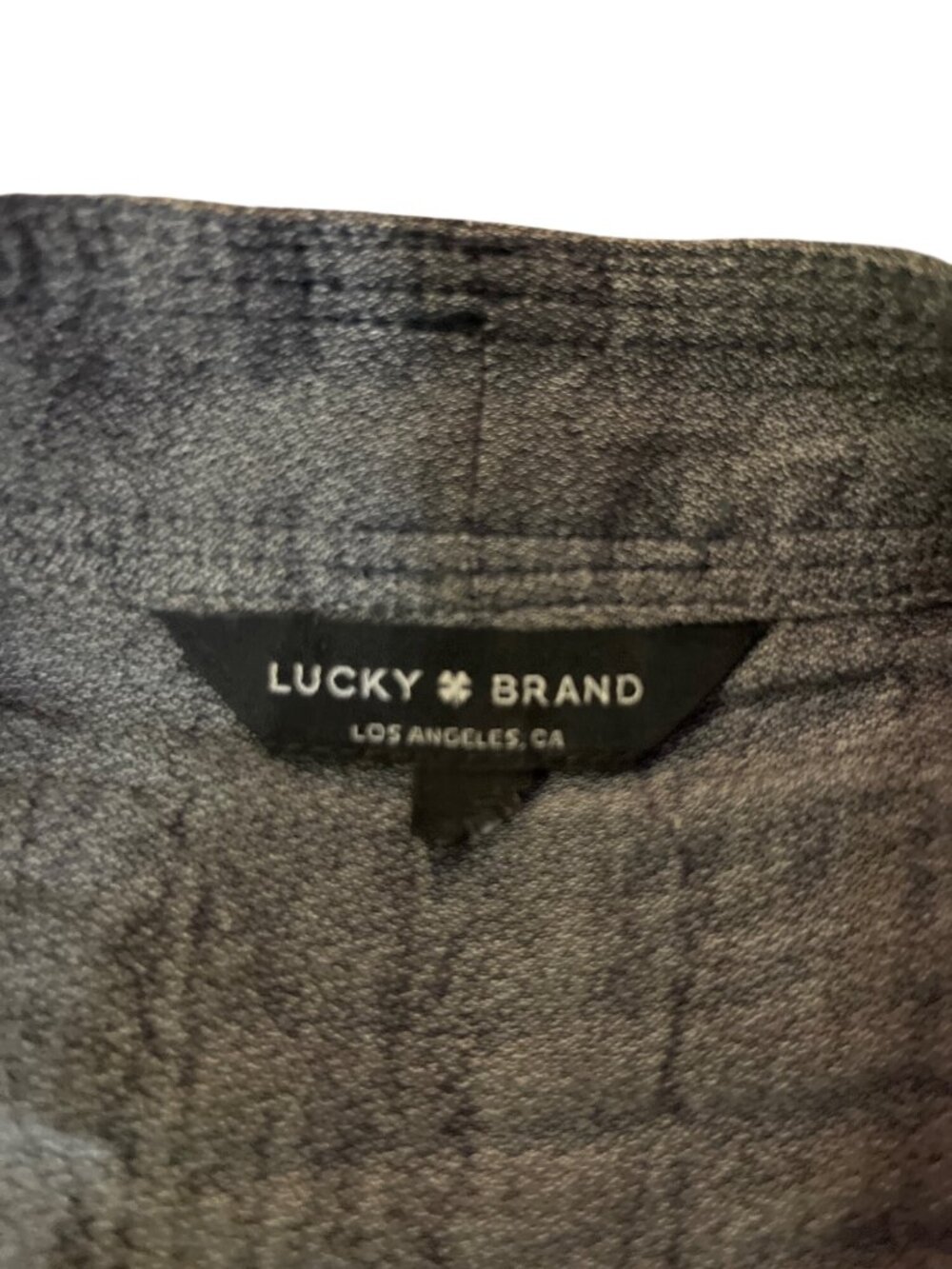 Lucky Brand Gray Textured Sleeveless Tie Neck Blouse Womens L/XL? Used Boho - Picture 7 of 13
